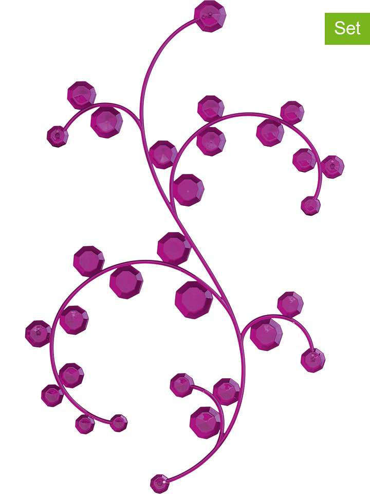 koziol Figurki dekoracyjne (4 szt.) "Antoinette" w kolorze fioletowym - 30 x 48,9 cm rozmiar: onesize