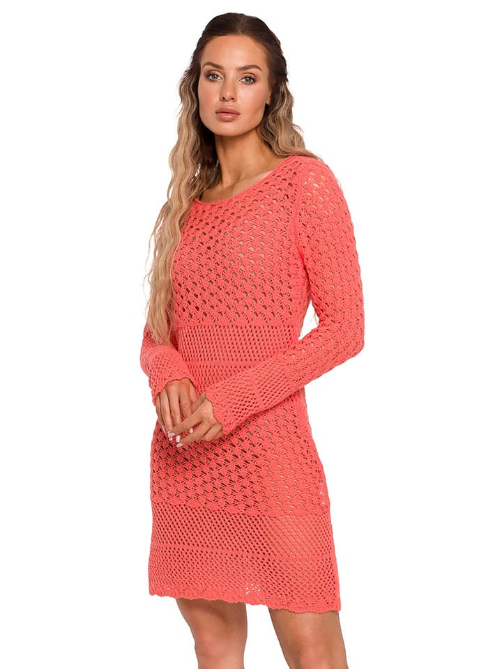 made of emotion Sukienka w kolorze koralowym rozmiar: S/M