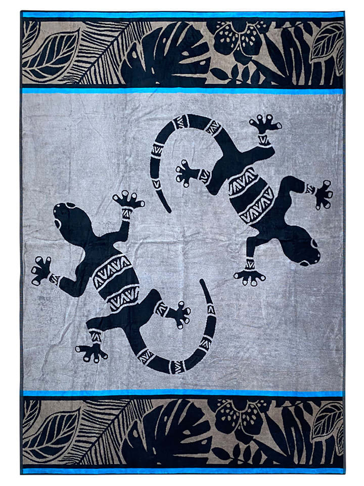 Le Comptoir de la Plage Ręcznik plażowy "Vacancia - Escondido" w kolorze szarym - 180 x 140 cm rozmiar: onesize