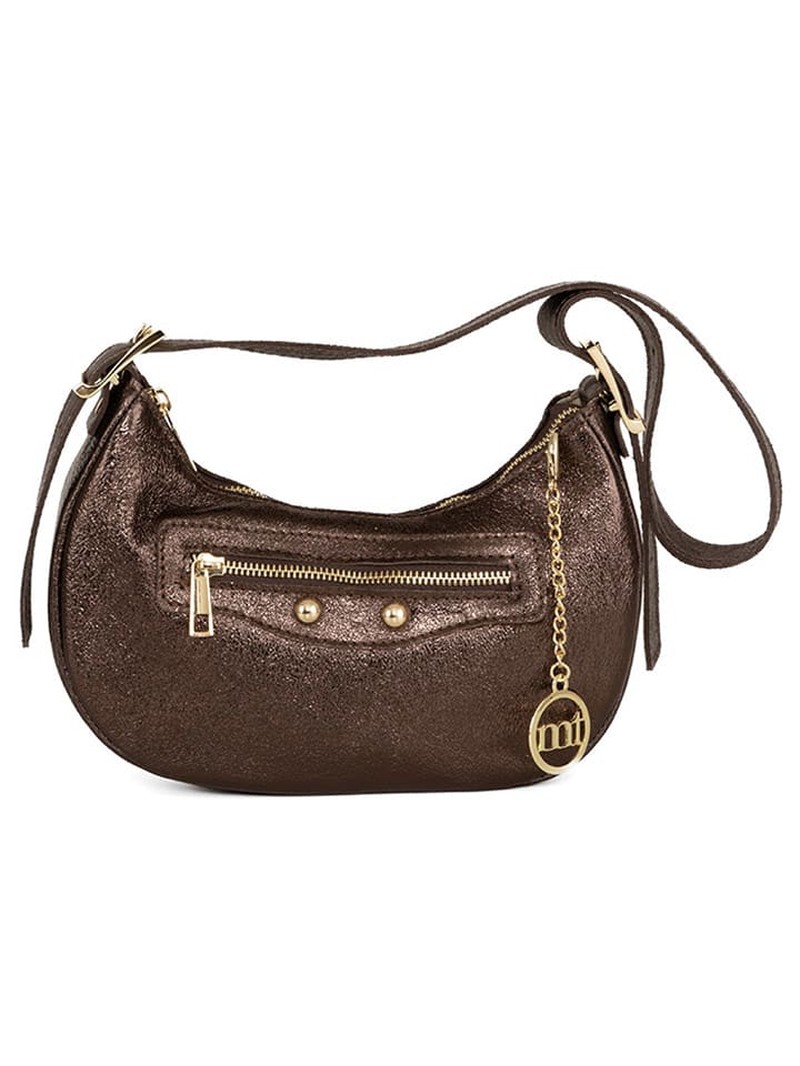 Mia Tomazzi Skórzana torebka w kolorze ciemnobrązowym - 25 x 15 x 6,5 cm rozmiar: onesize
