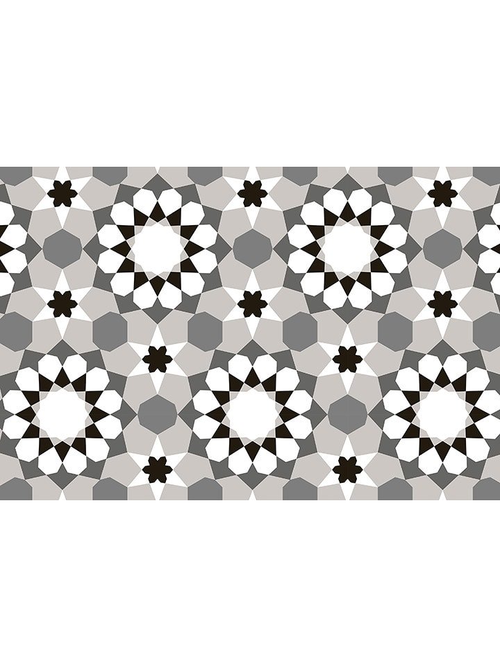 deco Rugs & Carpet Dywan winylowy w kolorze szaro-czarno-białym rozmiar: 50x400 cm