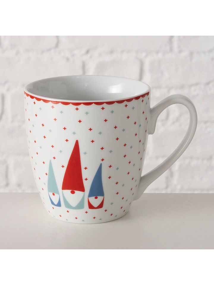 Boltze Kubek jumbo "Remsy" w kolorze biało-czerwono-miętowym - 480 ml rozmiar: onesize