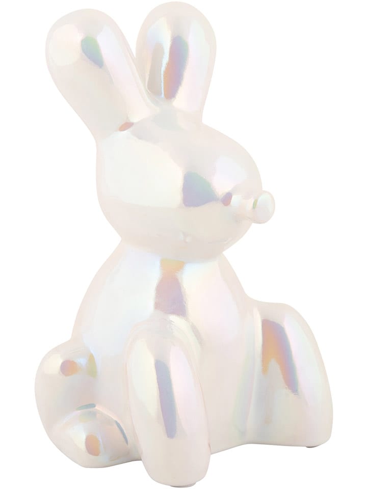 Present Time Dekoracja "Balloon Bunny" w kolorze białym - wys. 15 cm rozmiar: onesize