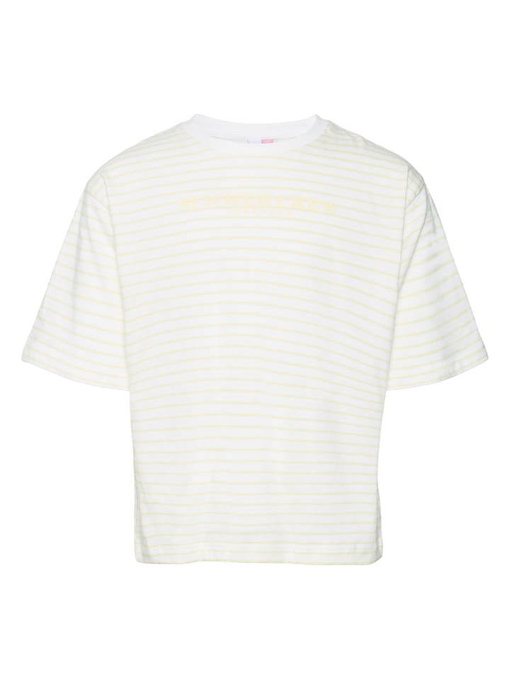 Vero Moda Girl Koszulka "Leila" w kolorze biało-żółtym rozmiar: 122/128