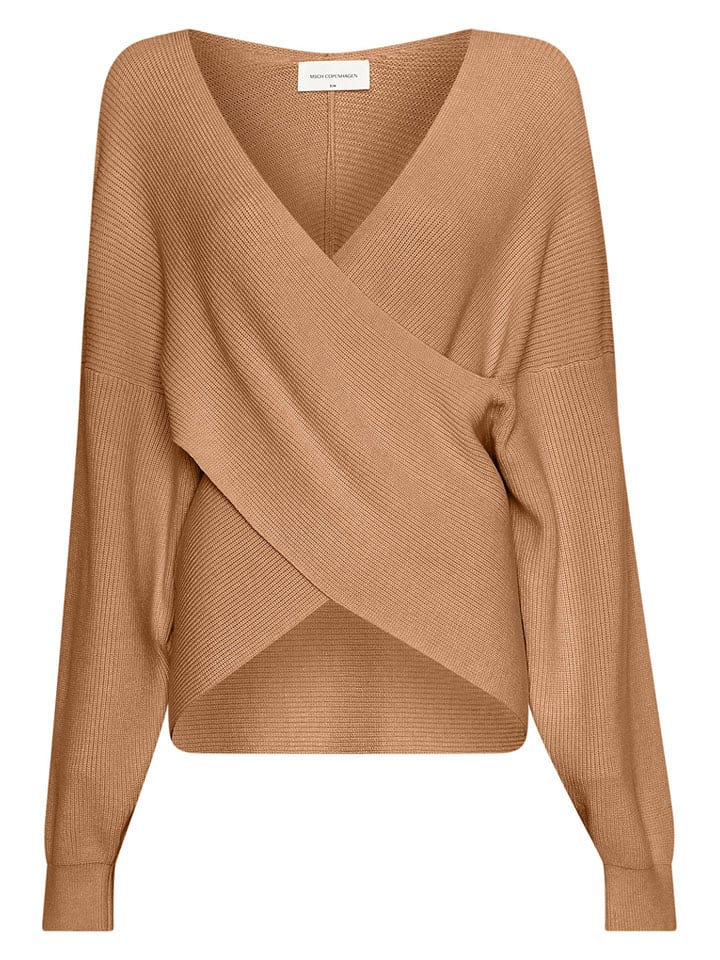 MOSS COPENHAGEN Sweter "Zinelle" w kolorze karmelowym rozmiar: M/L