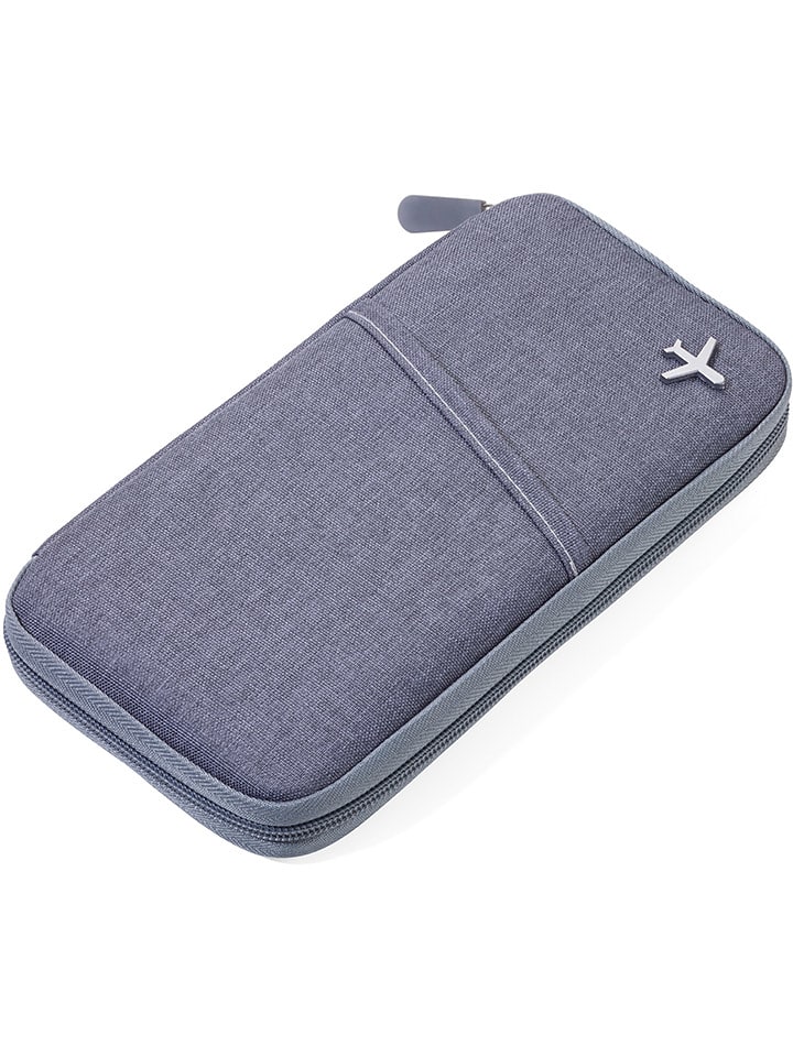 Troika Etui podróżne w kolorze szarym na dokumenty - 24,3 x 13,3 x 2,2 cm rozmiar: onesize