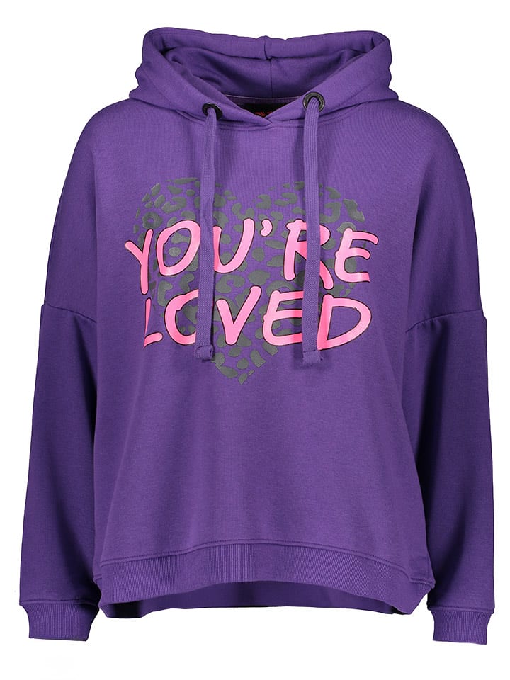 miss goodlife Bluza "You`re loved" w kolorze fioletowym rozmiar: L