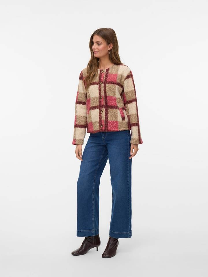 Vero Moda Kurtka pluszowa w kolorze beżowo-jasnoróżowym rozmiar: XS