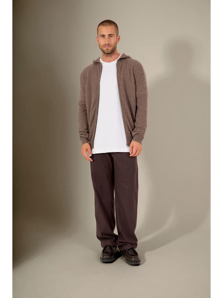 Perfect Cashmere Kaszmirowy kardigan "Eldo" w kolorze szarobrązowym rozmiar: S