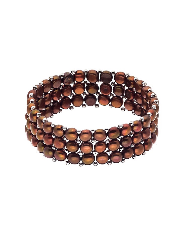 Mitzuko Bransoletka perłowa w kolorze brązowym rozmiar: onesize