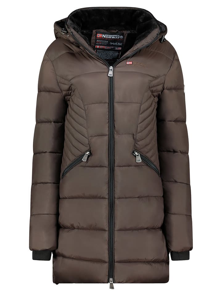Geographical Norway Płaszcz zimowy "Bee" w kolorze ciemnobrązowym rozmiar: M