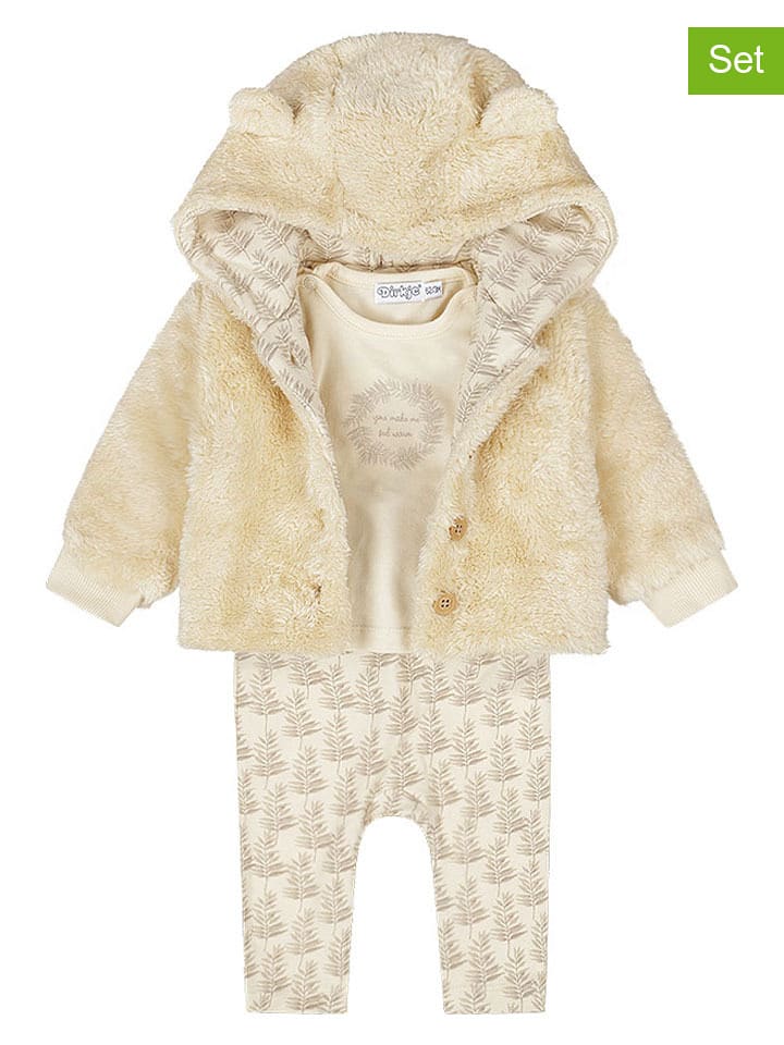 Dirkje 3-częściowy zestaw w kolorze beżowym rozmiar: 68