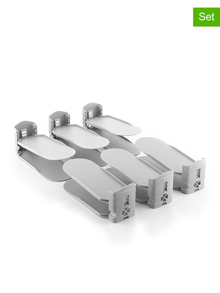 InnovaGoods Regulowane organizery (6 szt.) w kolorze szarym na buty - 26 x 10 x 10 cm rozmiar: onesize