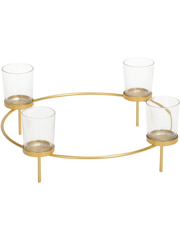 POSIWIO Świecznik w kolorze złotym - wys. 12,5 x Ø 35 cm rozmiar: onesize