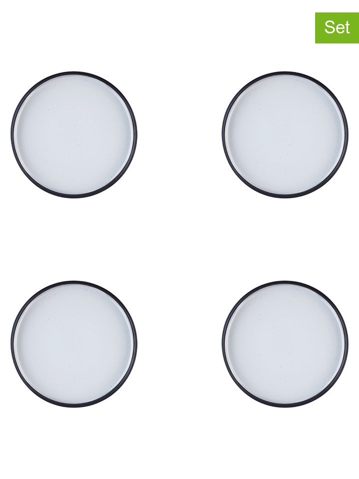 Björn Talerze (4 szt.) "Gourmet" w kolorze czarno-białym do przystawek - Ø 15,5 cm rozmiar: onesize