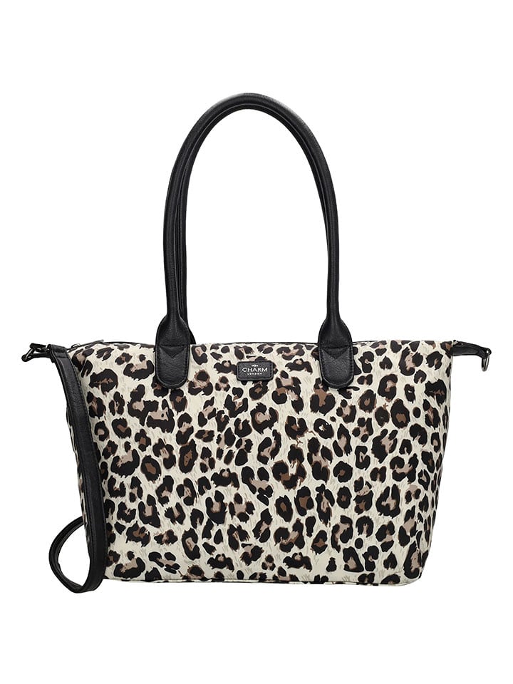 Charm Torebka w kolorze kremowo-czarnym - 42 x 25 x 15 cm rozmiar: onesize