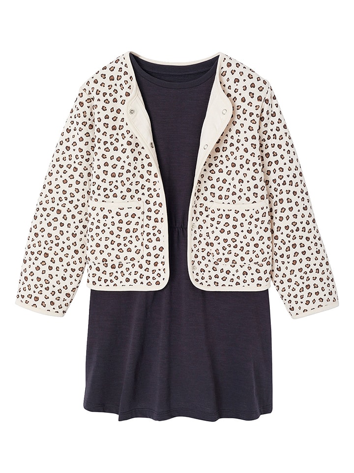 vertbaudet 2-częściowy zestaw w kolorze granatowo-białym rozmiar: 164