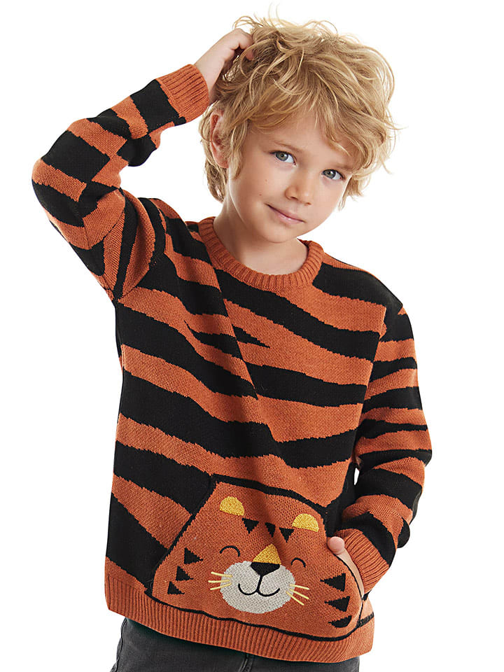 Denokids Sweter "Tiger" w kolorze jasnobrązowym rozmiar: 92