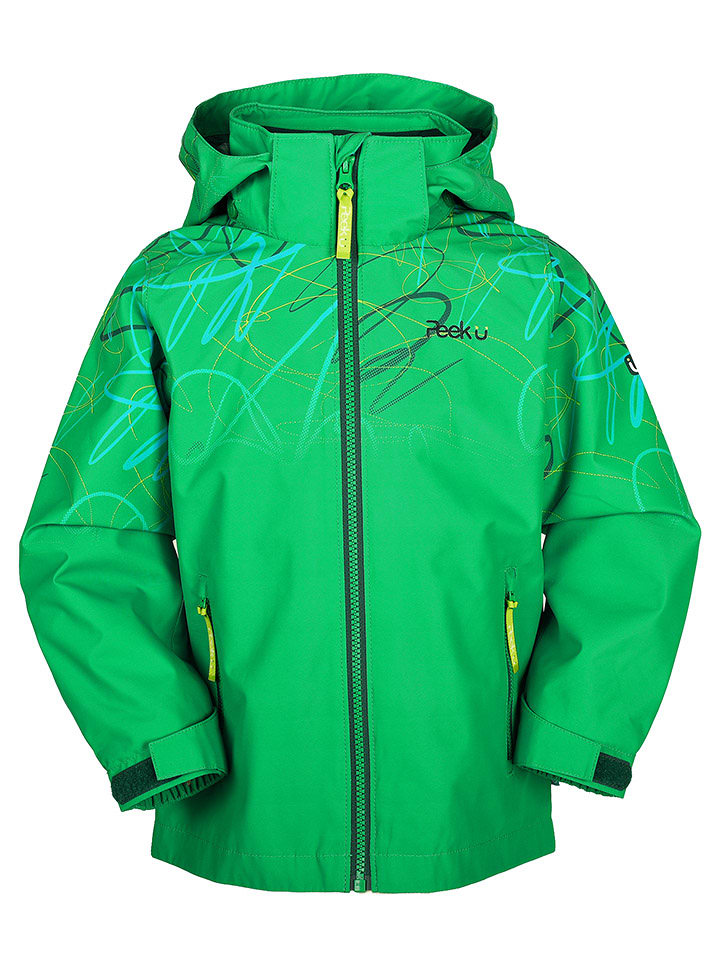 Peek U Kurtka przeciwdeszczowa "Lev" w kolorze zielonym rozmiar: 152