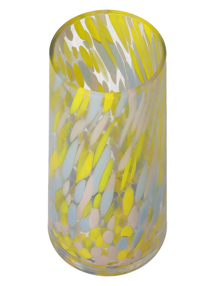 Kersten Wazon w kolorze żółto-niebieskim - wys. 25 x Ø 12 cm rozmiar: onesize
