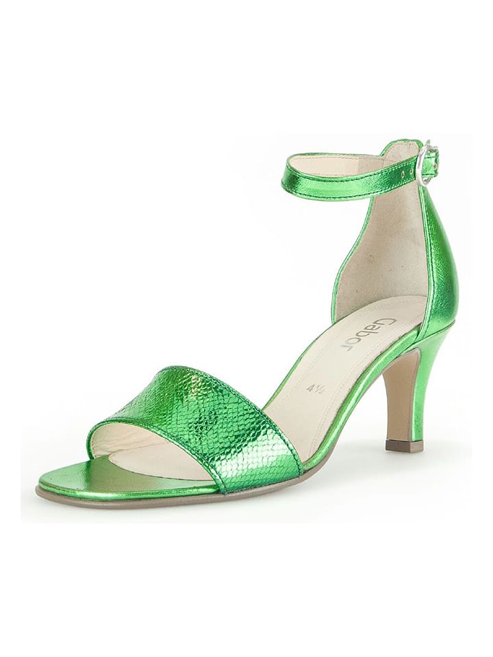 Gabor Skórzane sandały w kolorze zielonym rozmiar: 39
