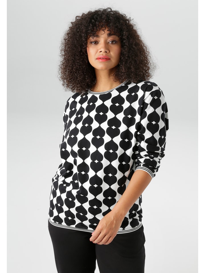 Aniston Koszulka w kolorze biało-czarnym rozmiar: 50