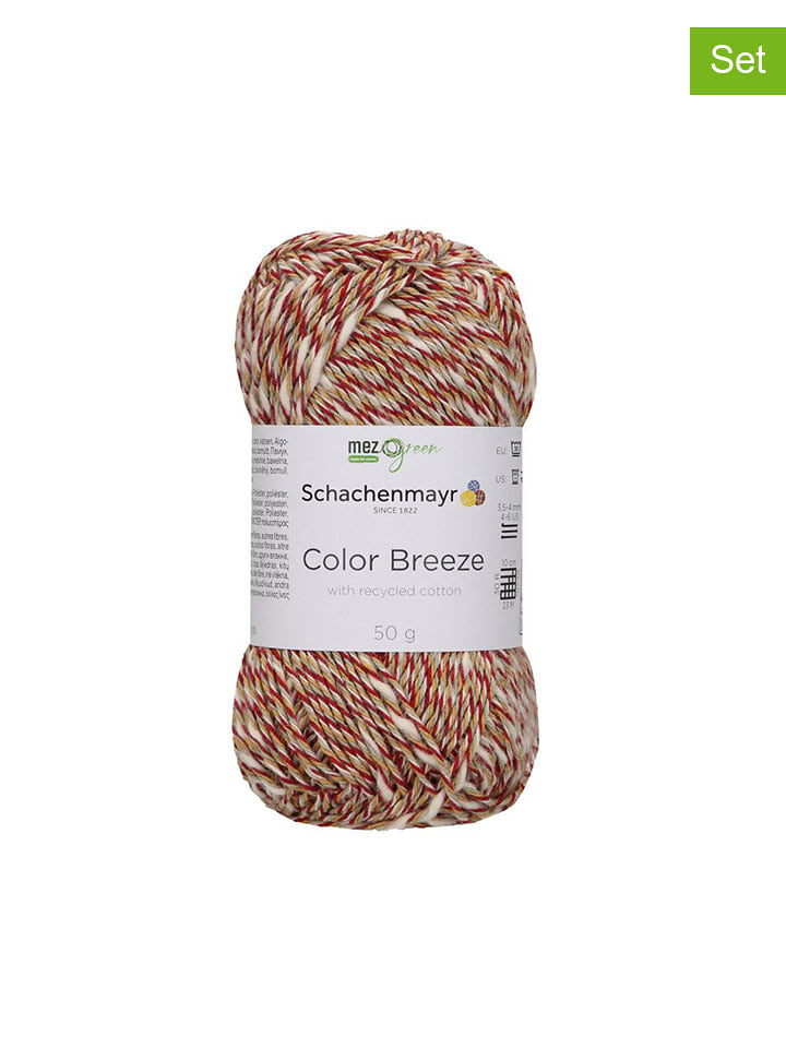 Schachenmayr since 1822 Przędza bawełniana (10 szt.) w kolorze czerwono-beżowym - 10 x 50 g rozmiar: onesize