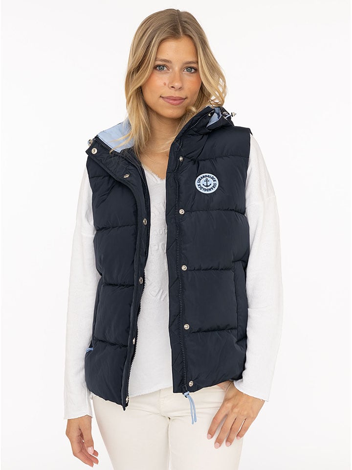 Zwillingsherz Kamizelka pikowana w kolorze granatowym rozmiar: XL