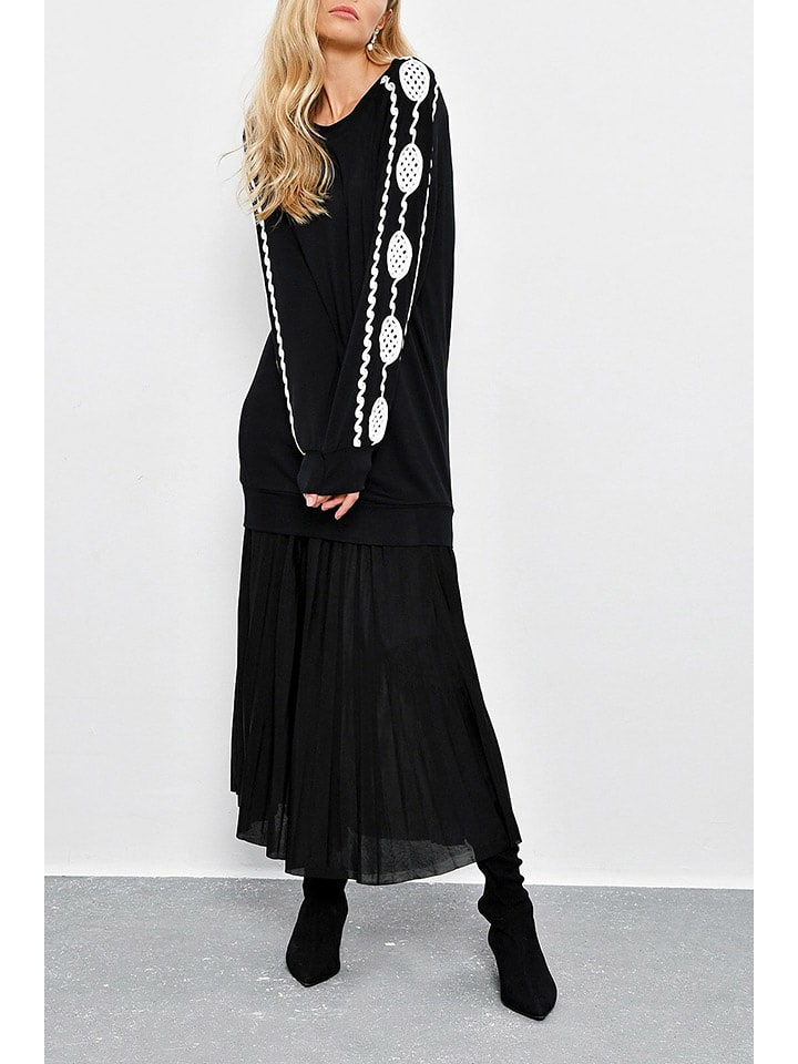 Milan Kiss Bluza w kolorze czarno-kremowym rozmiar: M