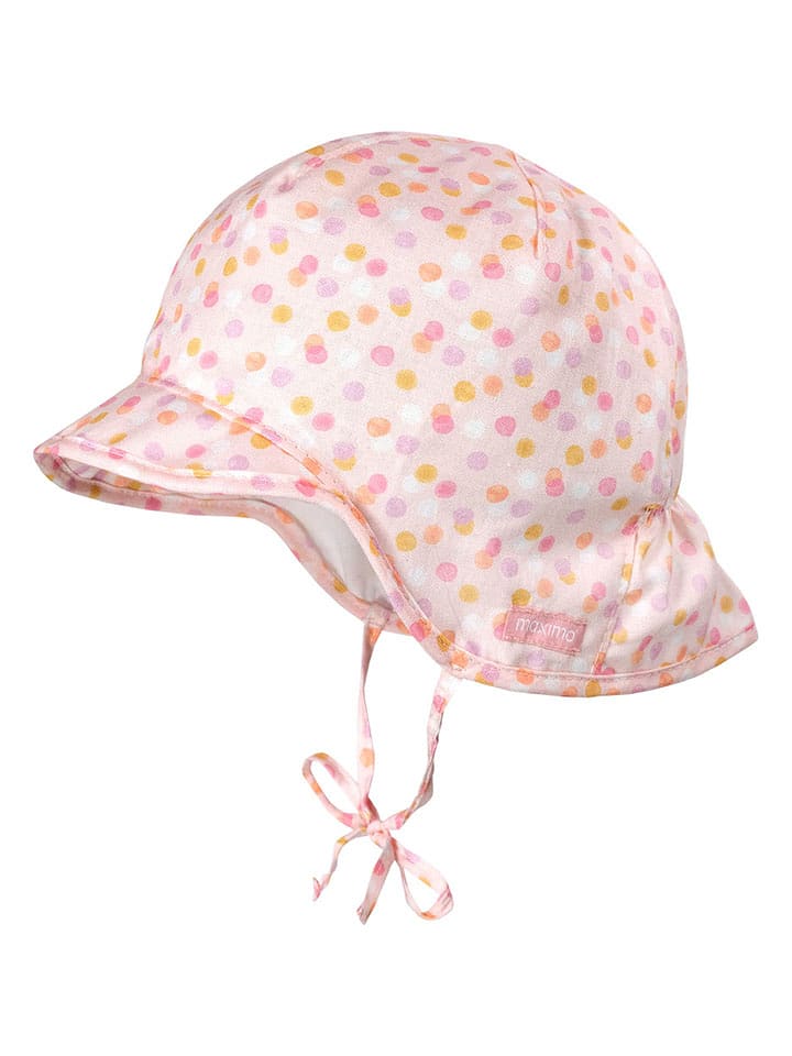 MaxiMo Czapka w kolorze jasnoróżowo-biało-pomarańczowym rozmiar: 41 cm