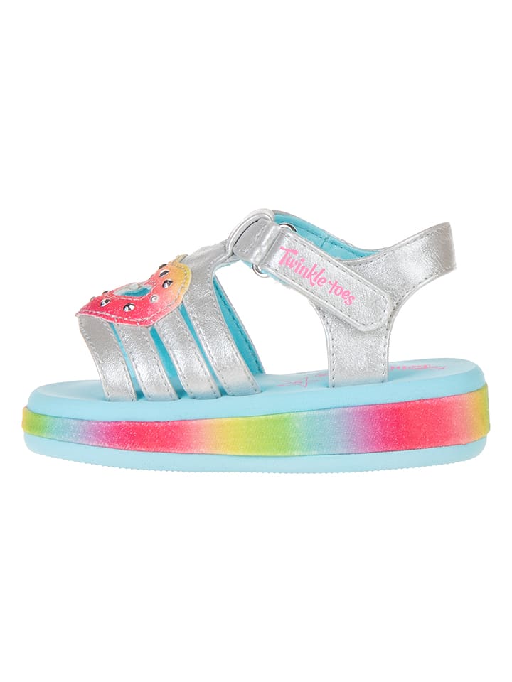 Skechers Sandały "Sunshines" w kolorze srebrnym ze wzorem rozmiar: 21