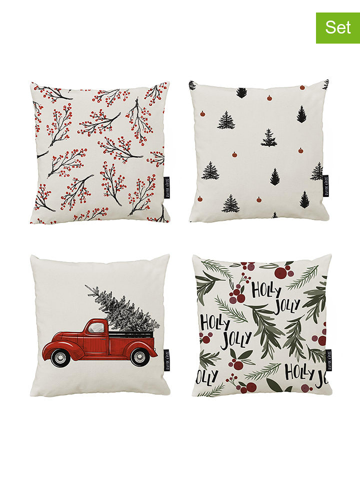 Butter Kings Poszewki (4 szt.) "Christmas" ze wzorem na poduszkę - 45 x 45 cm rozmiar: onesize