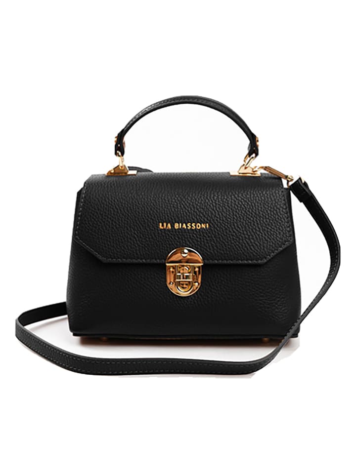 Lia Biassoni Skórzana torebka w kolorze czarnym - 23 x 16 x 12 cm rozmiar: onesize