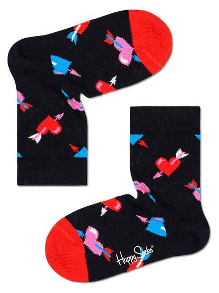Happy Socks Skarpety "Cupid with heart" w kolorze czarnym ze wzorem rozmiar: 22-24