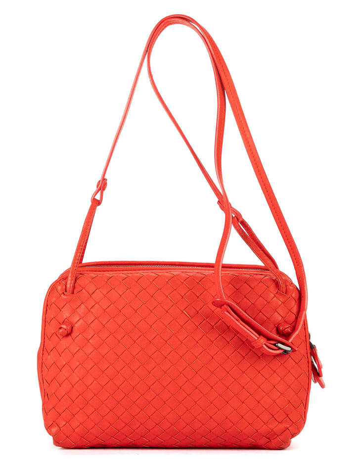 Bottega Veneta Skórzana torebka w kolorze czerwonym - 22 x 19 x 4 cm rozmiar: onesize