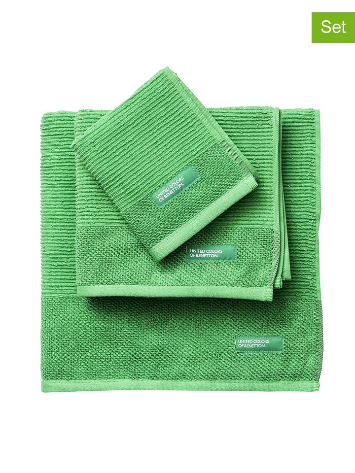Benetton 3-częściowy zestaw ręczników w kolorze zielonym rozmiar: onesize