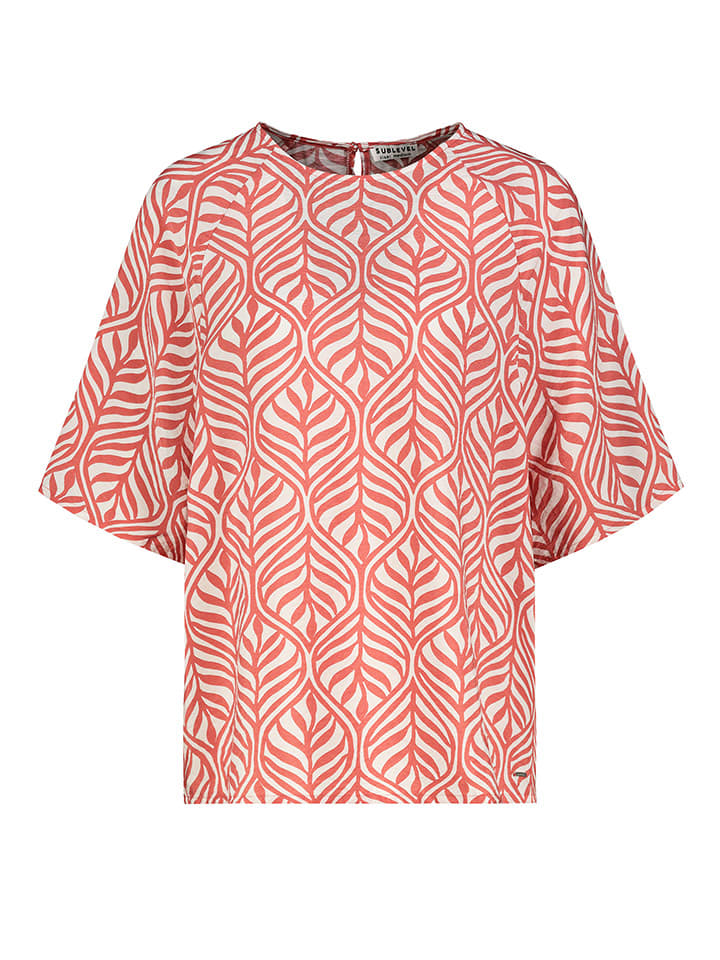 Sublevel Bluzka w kolorze koralowo-białym rozmiar: M