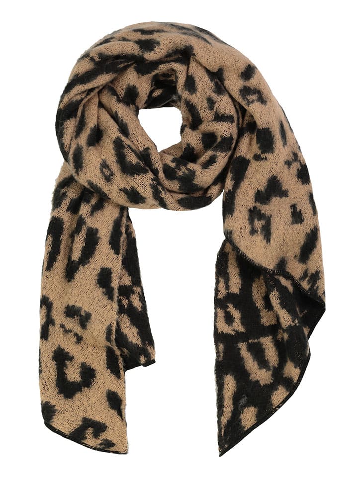 Eight2Nine Szal w kolorze karmelowo-czarnym rozmiar: onesize