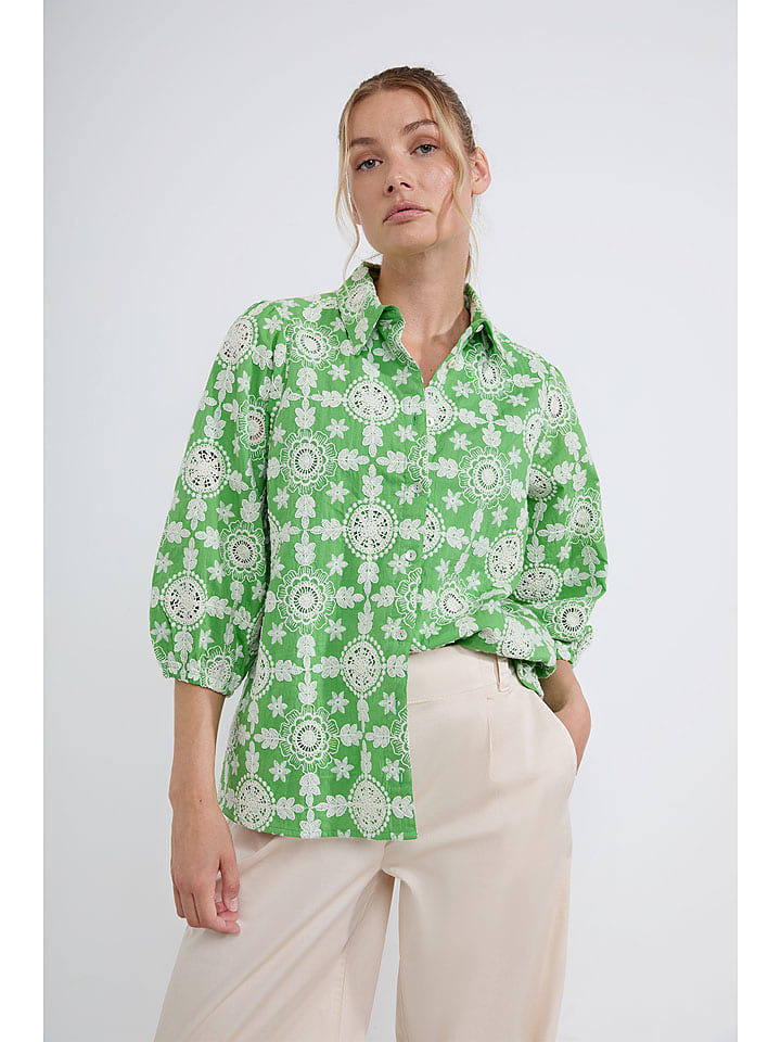 Josephine & Co Bluzka "Devan" w kolorze biało-zielonym rozmiar: 36