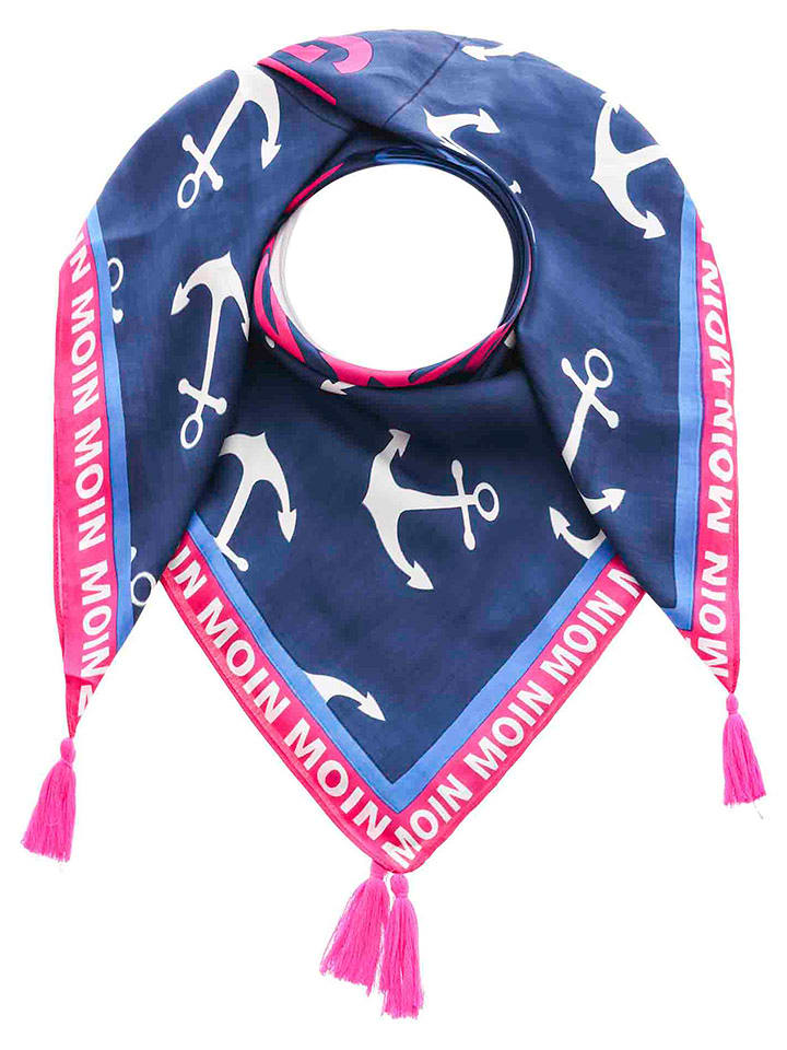 Zwillingsherz Chusta w kolorze granatowym - 130 x 130 cm rozmiar: onesize