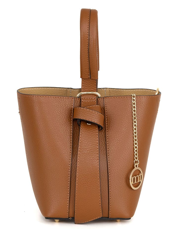Mia Tomazzi Skórzana torebka w kolorze jasnobrązowym - 15 x 21 x 15 cm rozmiar: onesize
