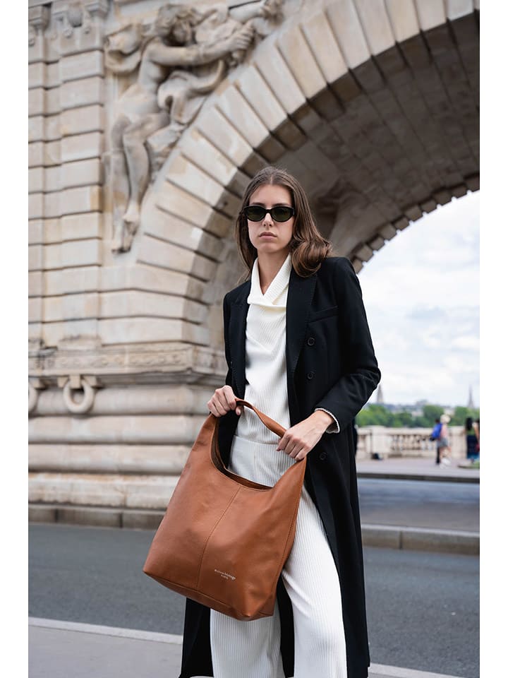 maison héritage PARIS Skórzana torebka "Rebe" w kolorze jasnobrązowym - 33 x 45 x 15 cm rozmiar: onesize