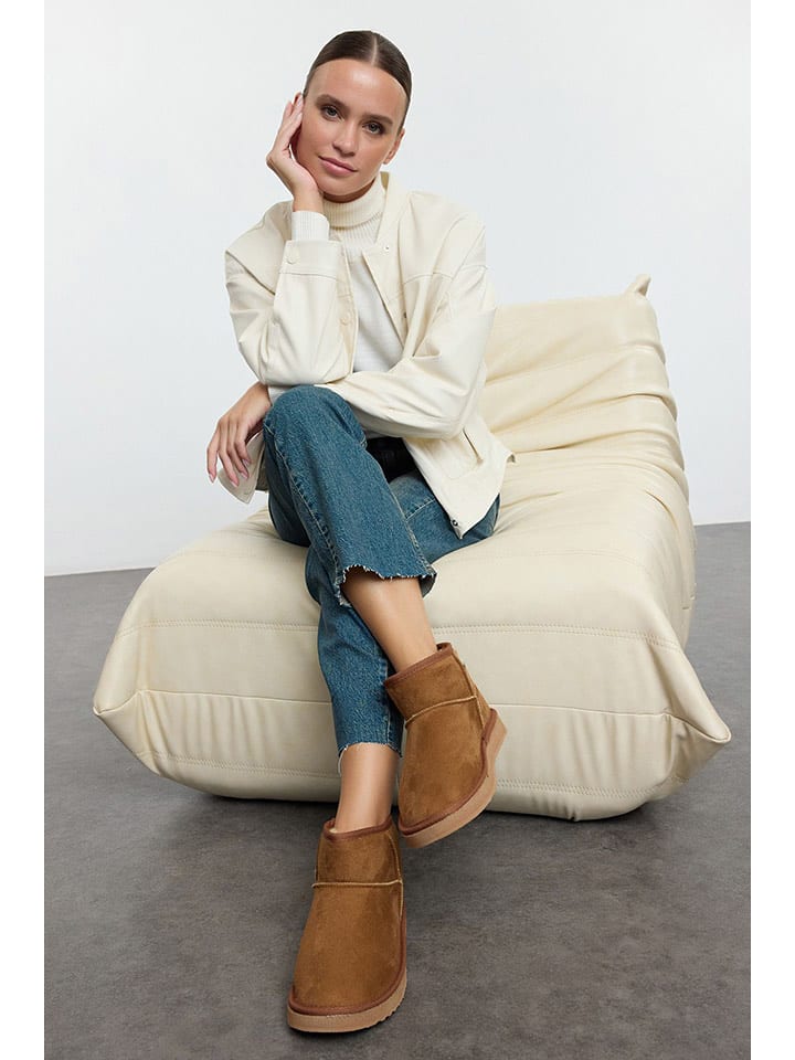 trendyol Botki w kolorze jasnobrązowym rozmiar: 36