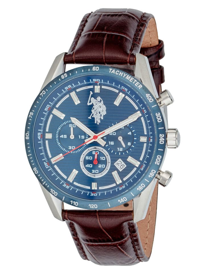 U.S. Polo Assn. Chronograf w kolorze srebrno-brązowo-niebieskim rozmiar: onesize