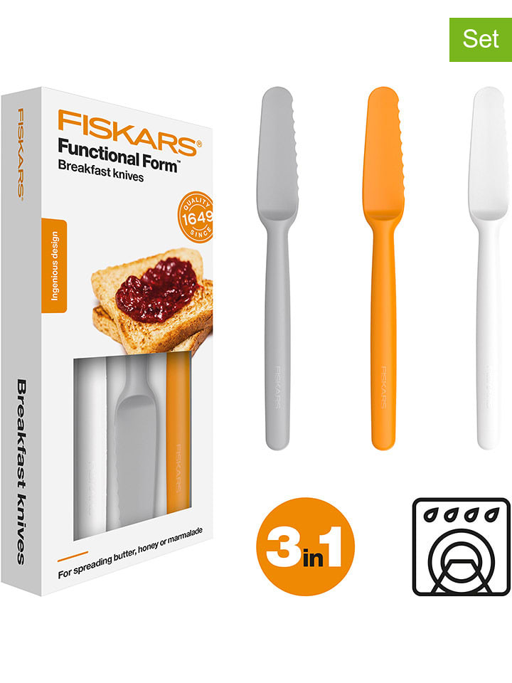 Fiskars Noże śniadaniowe (3 szt.) "Funtional Form" w różnych kolorach - wys. 21,6 cm rozmiar: onesize