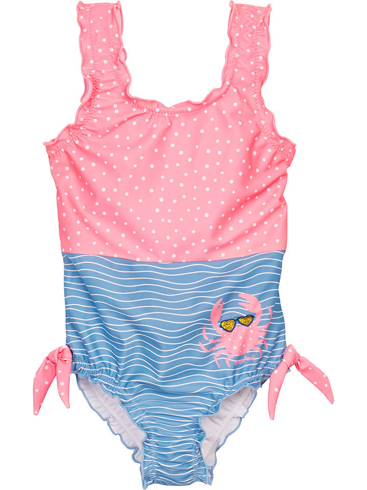 Playshoes Strój kąpielowy w kolorze błękitno-jasnoróżowym rozmiar: 122/128