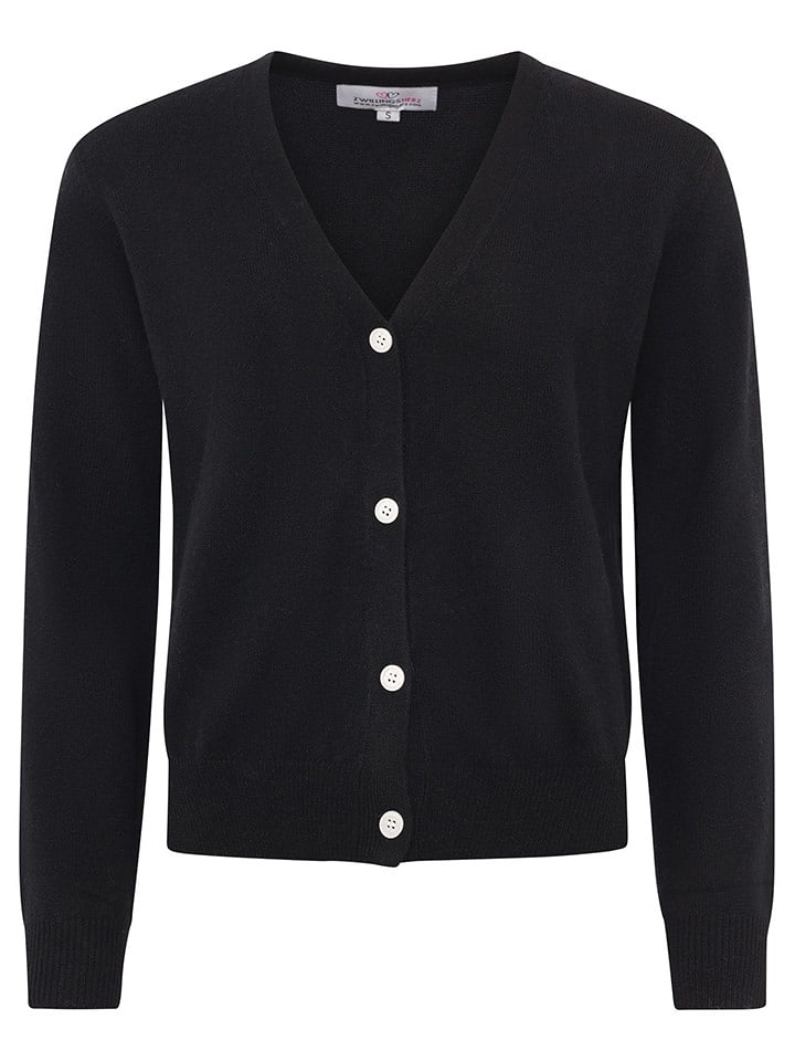Zwillingsherz Kaszmirowy kardigan w kolorze czarnym rozmiar: S