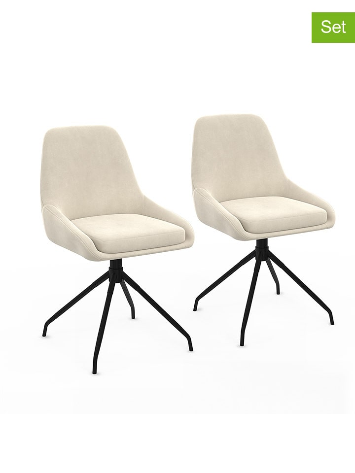 IDOMYA Factory Krzesła (2 szt.) "Olivia" w kolorze kremowym - 47,5 x 79 x 54 cm rozmiar: onesize