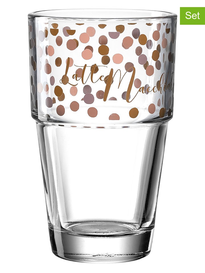 LEONARDO Szklanki (6 szt.) "Latte" w kolorze brązowym - 410 ml rozmiar: onesize