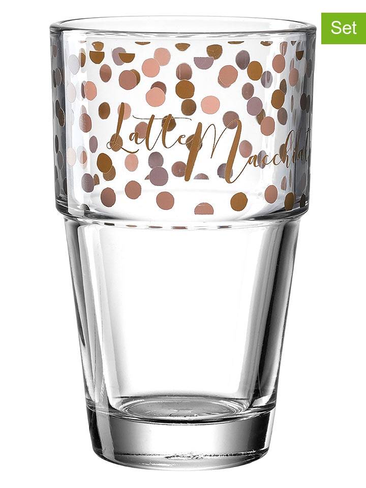 LEONARDO Szklanki (6 szt.) "Latte" w kolorze brązowym - 410 ml rozmiar: onesize